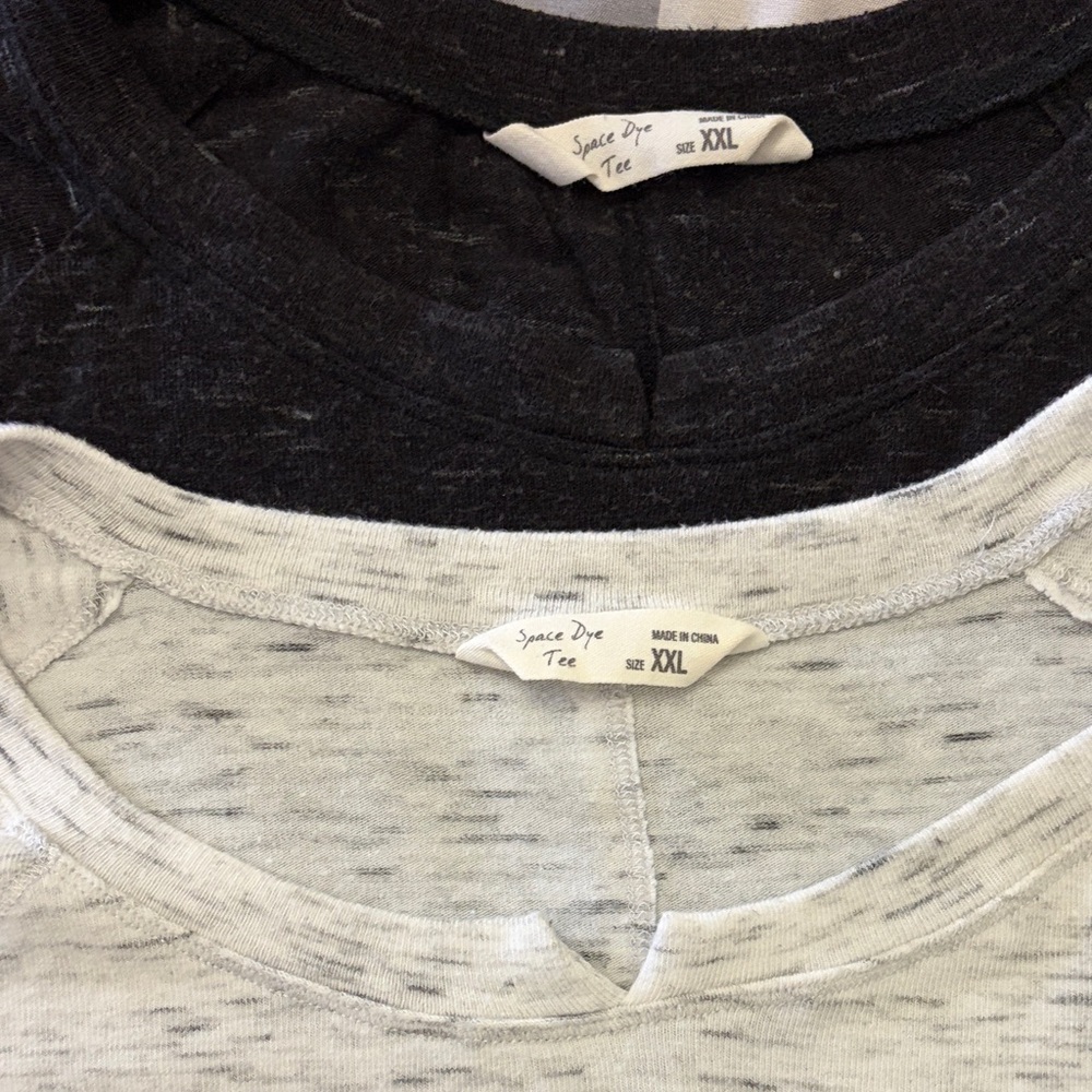 Space Dye Spring + Mercer long sleeve split Crewneck set Black Light Gray